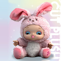 En gros, plusieurs modèles de jouets en peluche lumineux musicaux, poupées animales personnalisées avec visage en vinyle et dos en plastique, pour enfants unisexe de tous âges