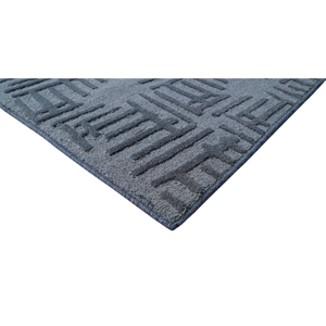 Modern Geometric Area Rug Rectangle Gray Polyester Tufted Low Pile Non-Slip Rubber Backing Living Room Use - Product Image 2