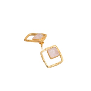 Export Brass Fashion <b>Earrings</b> Bulk Authentic Gemstone Jewelry Satin Brass Finish Boho Chic Design Ready to Ship Bulk - Product Image 2