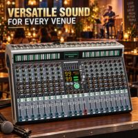 Console de mixage audio numérique professionnelle 16 canaux avec 99 effets DSP pour DJ, performances live, enregistrement sonore en studio