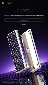 Bàn phím cơ Weikav Nut65 không dây 2.4Ghz, chất liệu nhôm, tùy chỉnh cho <span class=keywords><strong>laptop</strong></span>, 61 phím, đèn nền RGB, kết nối USB-C, chuyên chơi game Esports - Product Image 2