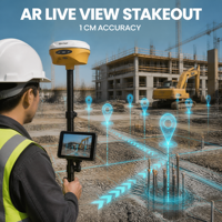 Récepteur GNSS RTK Hi-Target V500 avec 1408 canaux, précision au centimètre près, station mobile et station de base