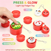Porte-clés de Noël Père Noël et Bonhomme de Neige avec éclairage tactile – Jouet anti-stress pour enfants et adolescents – Cadeau de fêtes