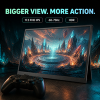 Moniteur de jeu 17,3 pouces avec HDR, dalle IPS FHD, 60-75Hz, double Type-C, écran portable pour configuration de voyage