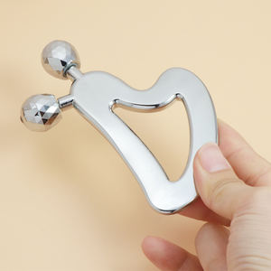 Rouleau facial en métal premium 360° rafraîchissant à double boule, masseur manuel et outil de Gua Sha pour le soin du cou, du <span class=keywords><strong>corps</strong></span> et des yeux, OEM - Product Image 1
