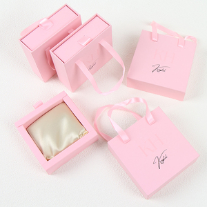 Boîte à bijoux en carton papier de luxe avec logo personnalisé, emballage avec poignée, couleur personnalisée, doublure en velours, fermeture magnétique, marque MOJIU - Product Image 2