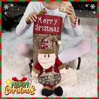 Pendentifs de Noël extra larges en forme de chaussettes, sacs cadeaux et sacs à bonbons pour la décoration de fêtes de Noël, de sapins et de cheminées, et comme accessoires de décoration artistique