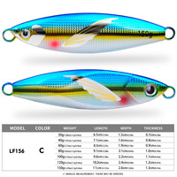 Leurre de pêche en métal avec motif d'aile 3D imprimé au laser holographique, double anneaux fendus, pour eau salée, pêche en haute mer/à partir du bateau