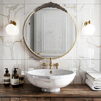 Miroir mural antique Miroir rond en laiton baroque vintage Cadre en métal Miroir mural rond glamour antique pour entrée, salon