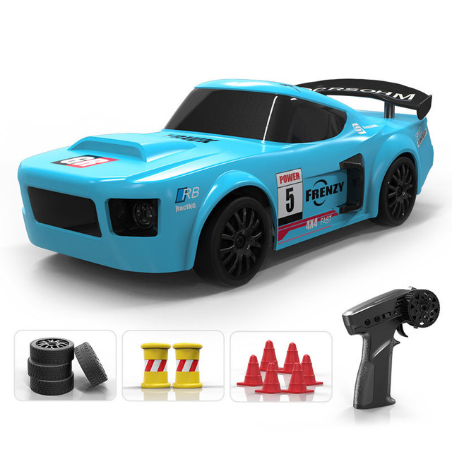 1:24 RC Car 2.4ghz 4-Channel Remote Control Racing Vehicle with Interchangeable Tires ABS Body for Teens and Hobbyists