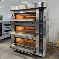 Nouveau four à gaz industriel à 3 niveaux et 6 plateaux, en acier inoxydable de luxe, numérique, 220V, pour boulangerie commerciale, production de pain, gâteaux et pizzas
