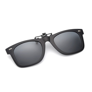 Sunglasses <b>Clip</b>-On Square Polarized UV400 Black <b>Frame</b> Resin Lens Women's Style - Product Image 1
