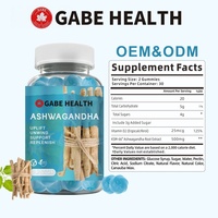 Gomitas de Ashwagandha ODM/OEM, 60 Unidades, Relajantes y Calmantes, Veganas, Sin Gluten, Suplemento Dietético Herbal para Venta al Por Mayor B2B