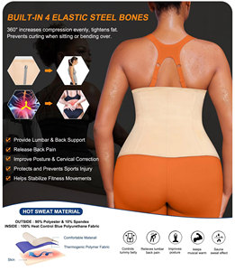 Doppio strato dimagrante controllo della pancia <span class=keywords><strong>Sauna</strong></span> sudore cintura cintura modellante per le donne allenamento Fitness - Product Image 5