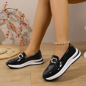 Zapatos Andorranos De Invierno Mary Jane Peep Toe Con Suela De PVC Y Parte Superior De Cuero Sintético - Product Image 3