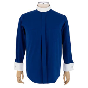 Fabricant OEM 100% coton Logo personnalisé à manches longues violet étiquette col poche français manchette clergé chemise pour homme ministres prêtre - Product Image 4