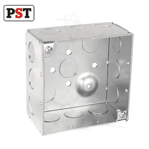 1.6mm Thick Square Weld Box with Raised Grounding and 2 Screws Square Conduit Box