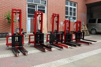 Chariots élévateurs électriques miniatures certifiés CE avec batterie au plomb-acide, pneus pleins et déplaceur latéral électrique pour entrepôt et atelier