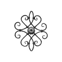 Panneaux décoratifs en fer forgé pour portail, éléments de design en acier forgé pour balcon, rosettes pour balustrades