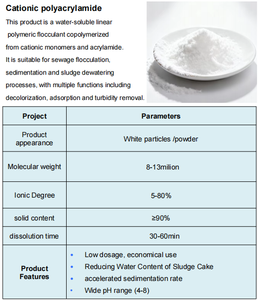 YUEDA Chemisches Hilfsmittel für die Papierherstellung Wasseraufbereitung CPAM-Granulat Kationisch Hochmolekular Niedrige Hydrolyse - Product Image 3