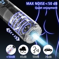 Einziehbarer Automatischer Stroker mit Stoß-, Saug- und Vibrationsfunktion, Männlicher Masturbator, Erwachsenen-Sexspielzeug für Männer, Heizbare Basis, TPE-Taschenmuschi