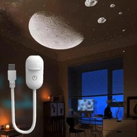 Projecteur d'étoiles 2-en-1 Mini Galaxy, Veilleuse Intelligente, Lampe Ambiante Ciel Étoilé, Design Minimaliste, Alimentation USB pour Chambre à Coucher et Sommeil