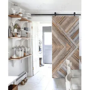 Unique Design Customize Reclaimed Wood Sliding Barn Door Modern Barn Door Hanging Rail Removable Wooden Door