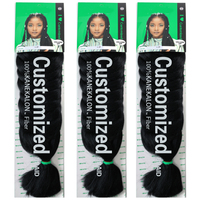 Échantillon Gratuit - Tresses Jumbo au Crochet en Fibre Synthétique Pré-Étirée de 41 Pouces, 165g, à Trame Unique, Couleurs Personnalisables
