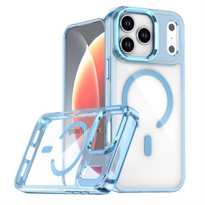 <b>For</b> iphone 17 air case Transparent Tpu <b>Pc</b> Shockproof Magnetic clear Mobile Phone case Cover <b>for</b> iphone 15 16 17 Pro Max - Product Image 4