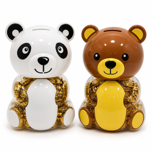 Tirelire personnalisée <span class=keywords><strong>Panda</strong></span> pour pièces d'or, bonbons au chocolat, jouet interactif amusant, bouteille pour pièces de monnaie en chocolat - Product Image 3