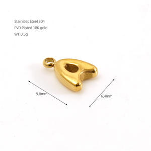 Breloques Lettres Alphabet en Acier Inoxydable Plaqué Or 18K Tendance A-Z Pendentifs Initiaux pour Fabrication de Bijoux DIY Colliers Enfants - Product Image 6