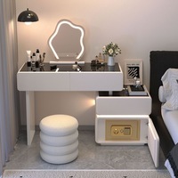 Table de toilette en bois massif avec 3/4 tiroirs, table de toilette moderne de luxe minimaliste, chambre à coucher, serrure à code sécurisée, fabrication artisanale, durable
