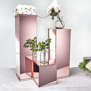Boîte d'affichage miroir en or Rose amovible de 40 pouces, centre de table, <span class=keywords><strong>colonne</strong></span> sur pied pour la décoration de mariage, de fête, d'événements - Product Image 2