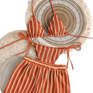 Ensemble bikini 3 pièces en maille à coupe <span class=keywords><strong>haute</strong></span> pour <span class=keywords><strong>femme</strong></span> 2026, multicolore - Product Image 5