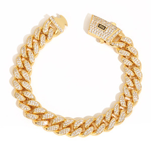 Fully Iced 2-Row Miami Link Bezel <b>Set</b> Moissanite Bracelets S925 Silver 18K <b>Gold</b> Plated Hip Hop Unisex Custom Fine Jewelry - Product Image 1