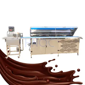 Automatic Mini Wafer Date Chocolate Coating Snack Bar 40 Cm Cooling Tunnel Supplier Chocolate Enrobe Line