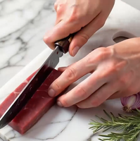 Couteau de Cuisine VG-10 en Acier Damas Qualité Supérieure Manche en Bois Japonais Étui en Cuir Tranchant Professionnel