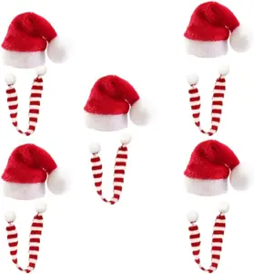 ミニクリスマスサンタクロースハットミニクリスマススカーフとミニクリスマスレッドサンタ帽子とクリスマス銀器ホルダー用スカーフ