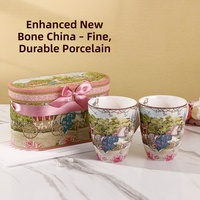 Service à thé en céramique « Carrosse de Mariage », en porcelaine fine renforcée avec motif vintage, emballé en coffret cadeau, vaisselle pour mariage, maison, hôtel
