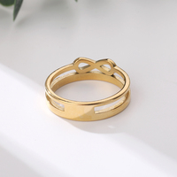 Bague classique en acier inoxydable pour femme, réglable, avec placage or antique, taille personnalisable et service OEM/ODM