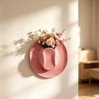 Vas Bunga Dinding Bentuk Topi Koboi Resin Berlapis, Gaya Barat, Hiasan Dinding, Pot Bunga Gantung, Dekorasi Seni Dinding Gaya Farmhouse, Custom OEM