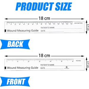 Pita Pengukur Luka 6 Inci, Penggaris Luka Dua Sisi, Pita Pengukur Kertas Sekali Pakai, Penggaris Panduan Kertas, Alat Pengukur untuk Perawat - Product Image 3