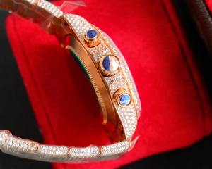 นาฬิกาข้อมือหรูหรา สแตนเลส 904 สำหรับทุกเพศ ขนาด 31 มม. กระจกแซฟไฟร์ ตัวเรือนลายดอกยิปโซฟิลลา ประดับเพชรแน่น กลไกเซโกะ พร้อมฟังก์ชั่นปลุก - Product Image 4