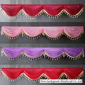 BY250036 Modern Ice Silk Valance Drape Panel with Wavy Style Perfect for Wedding Backdrop and Household Curtain Installations - Product Image 2