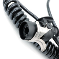 Câble spiralé électrique personnalisé 7 broches ABS EBS 12v 24v TPU Suzi câble enroulé pour remorque camion système d'éclairage de freinage