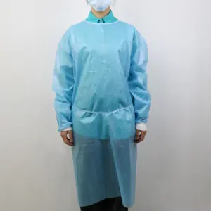 2024 Customized Suits PP Nonwoven Supply Waterproof Work Gowns Disposable Isolation Gown