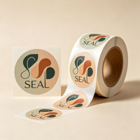 Étiquettes autocollantes rondes en vinyle personnalisées avec logo privé, étanches, pour l'emballage