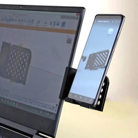 Support de téléphone de bureau latéral amovible Dudubear en plastique imprimé en 3D avec fixation peu encombrante pour poste de travail à domicile ou au bureau