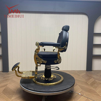 Fauteuil de salon inclinable haut de gamme, design élégant et raffiné, décor sculpté en or complexe pour salon de coiffure professionnel
