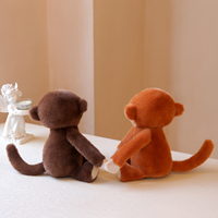 Bobova Hug Monkey, couette brodée super douce en coton PP, cadeau d'anniversaire pour enfants, compagnon câlin, jouet en peluche singe unisexe